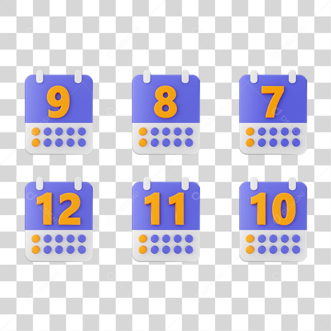 Conjunto de Ícones Calendário PNG Transparente