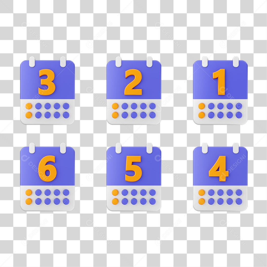 Conjunto de Ícones Calendário PNG Transparente