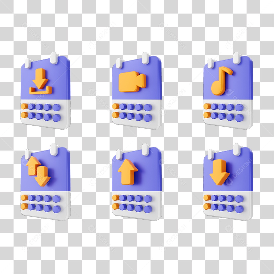 Conjunto de Ícones Calendário PNG Transparente