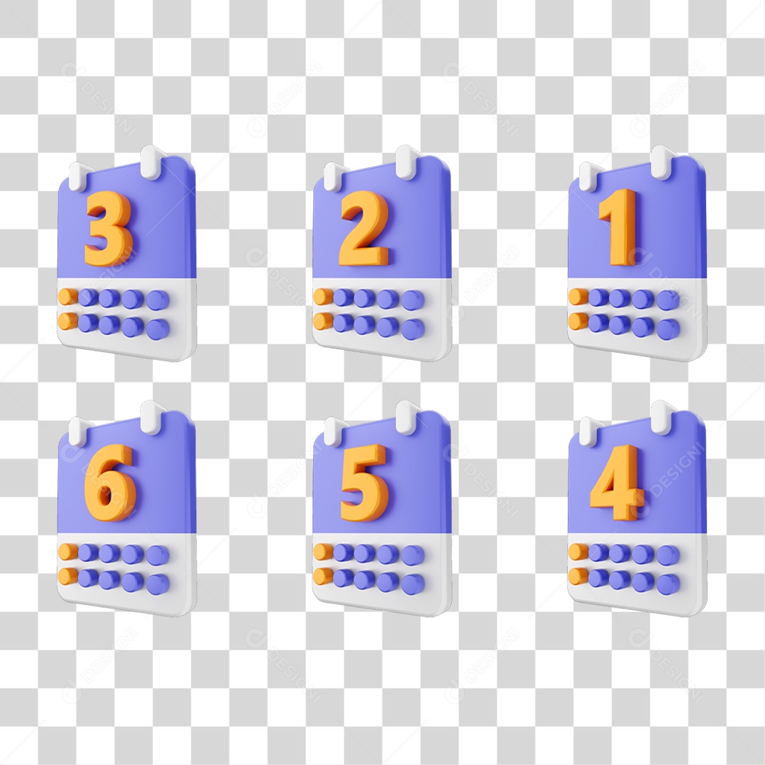 Conjunto de Ícones Calendário PNG Transparente