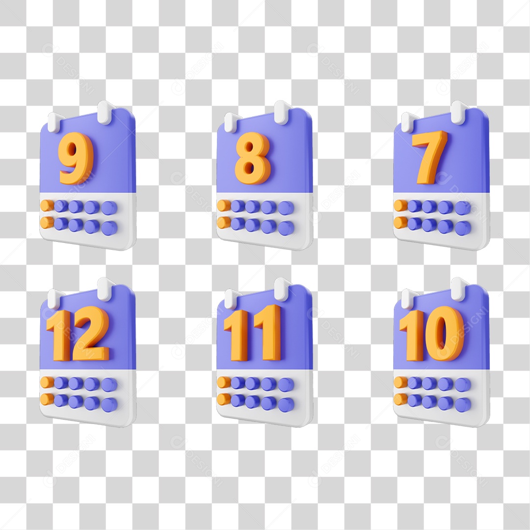 Conjunto de Ícones Calendário PNG Transparente