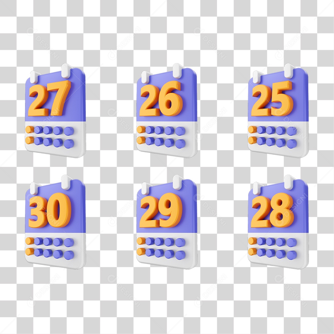 Conjunto de Ícones Calendário PNG Transparente