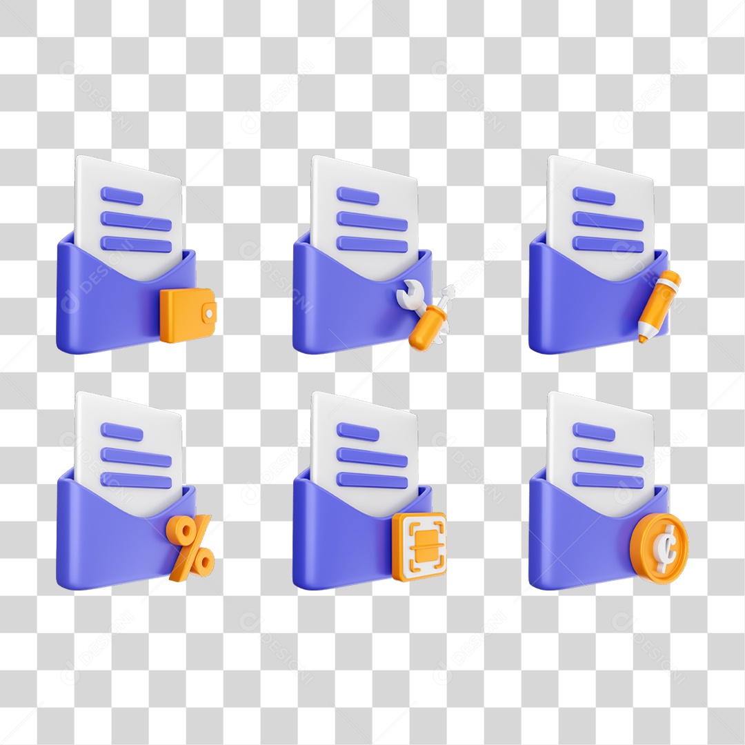 Conjunto de Ícones Pastas de Arquivos PNG Transparente