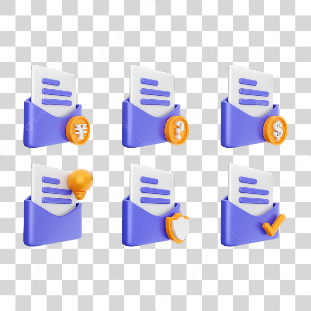 Conjunto de Ícones Pastas de Arquivos PNG Transparente