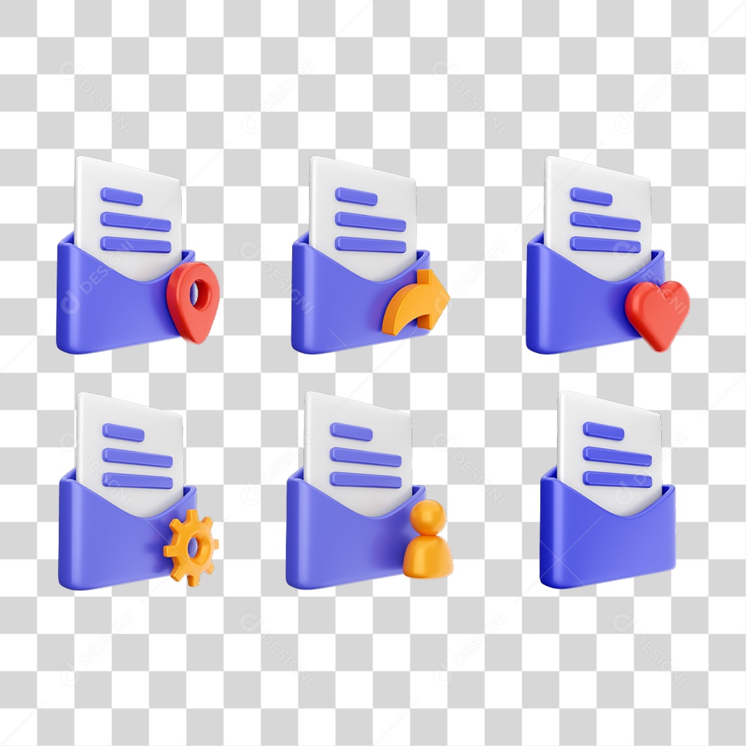 Conjunto de Ícones Pastas de Arquivos PNG Transparente