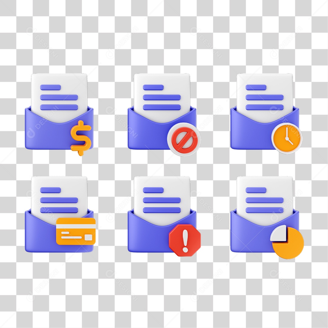 Conjunto de Ícones Pastas de Arquivos PNG Transparente