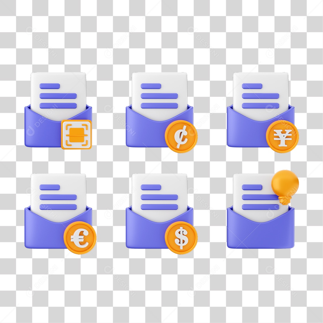 Conjunto de Ícones Pastas de Arquivos PNG Transparente