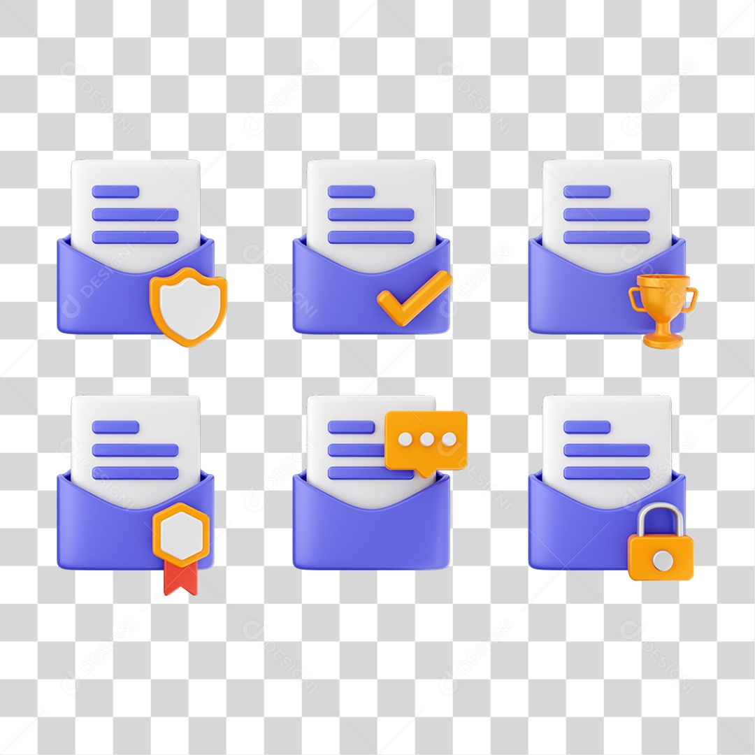 Conjunto de Ícones Pastas de Arquivos PNG Transparente