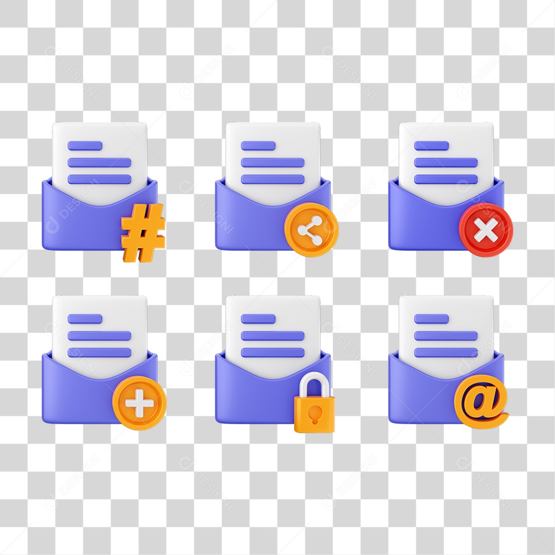 Conjunto de Ícones Pastas de Arquivos PNG Transparente