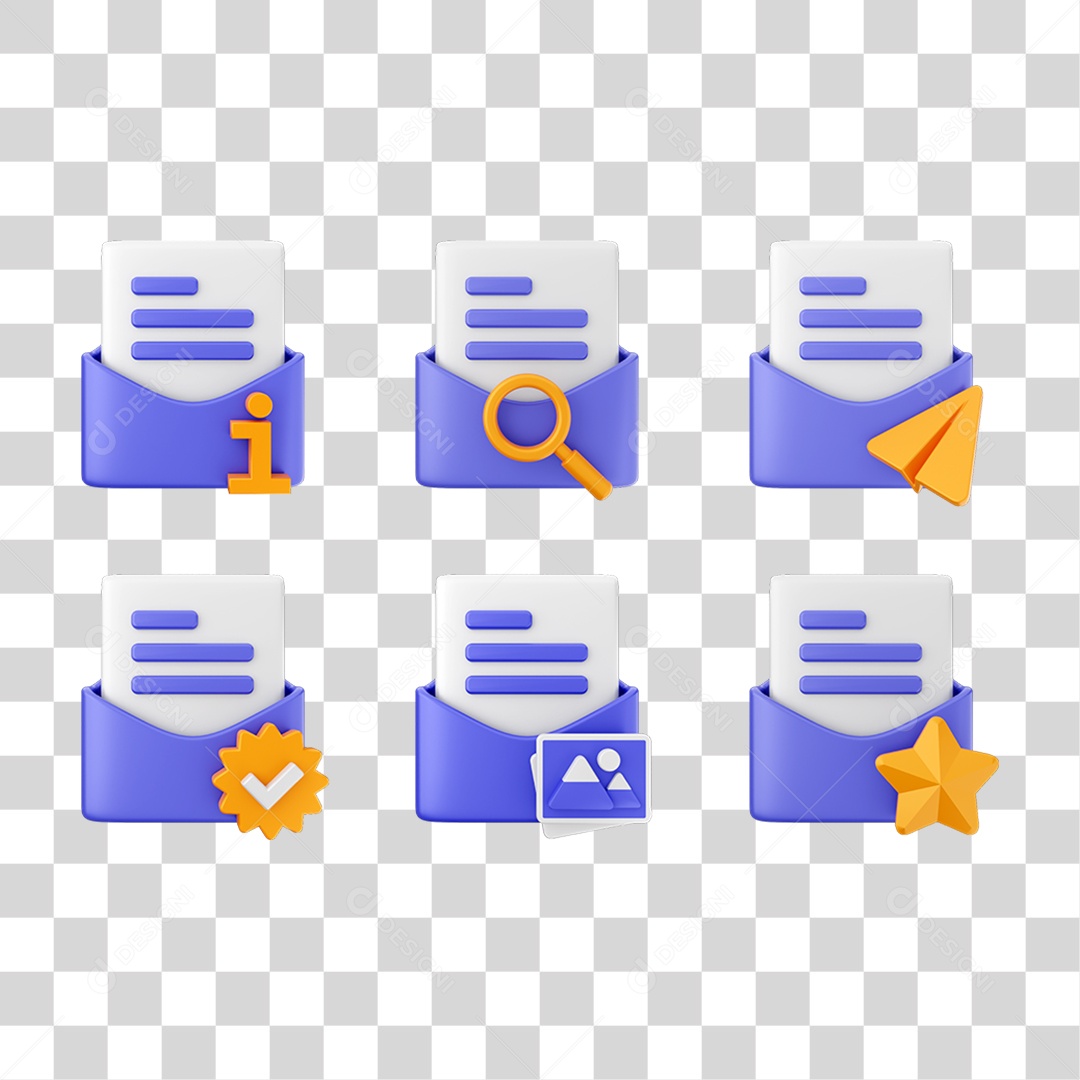 Conjunto de Ícones Pastas de Arquivos PNG Transparente