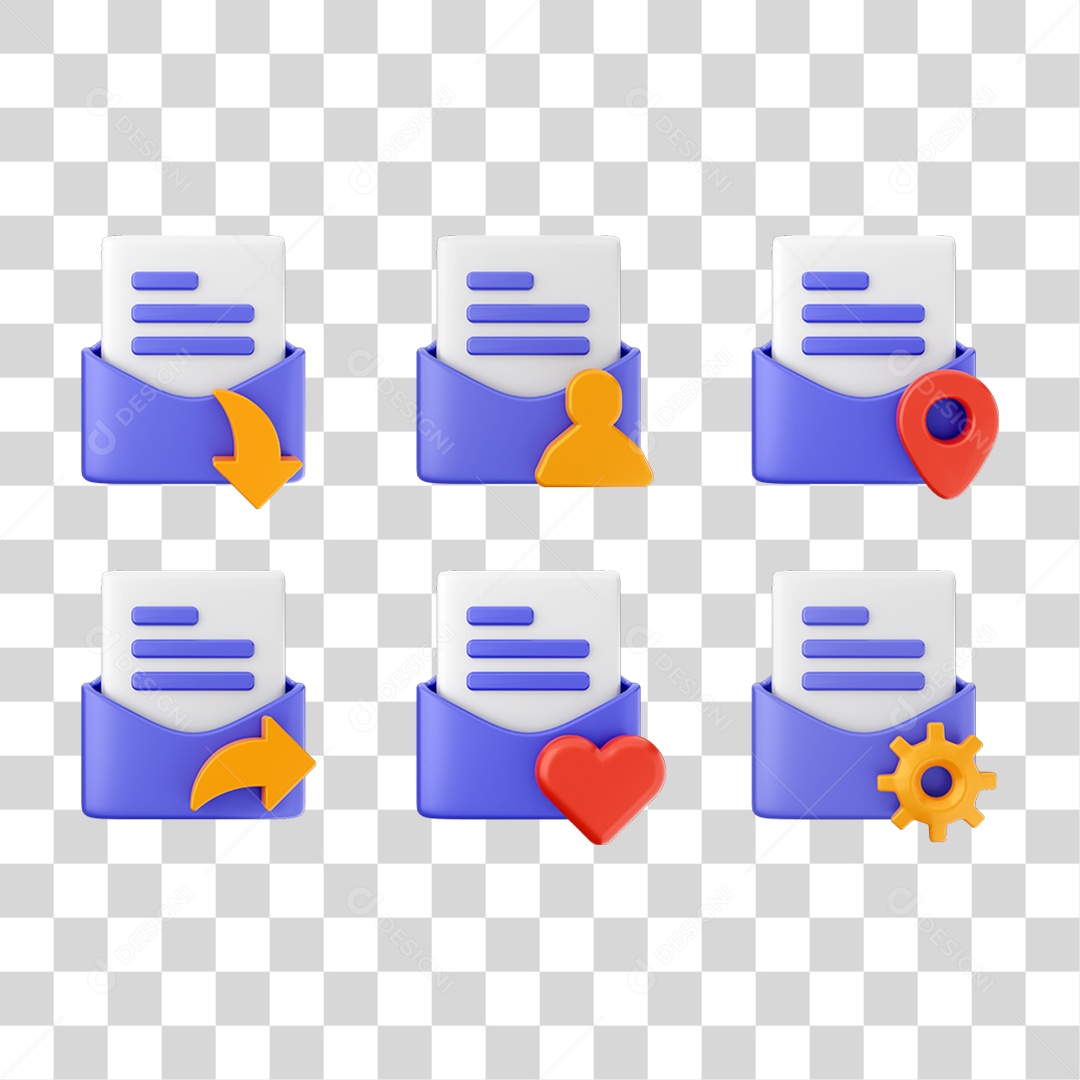 Conjunto de Ícones Pastas de Arquivos PNG Transparente