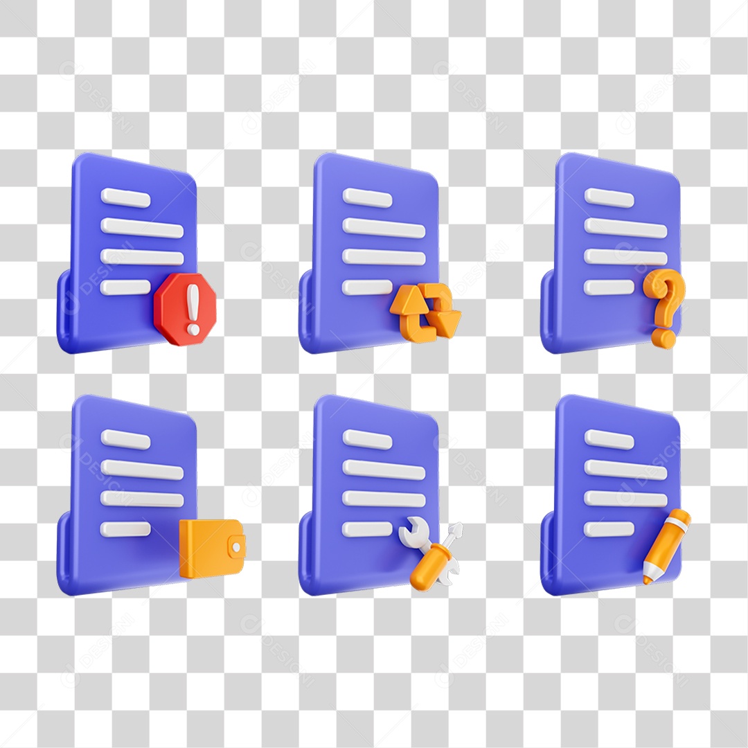 Conjunto de Ícones Arquivos PNG Transparente