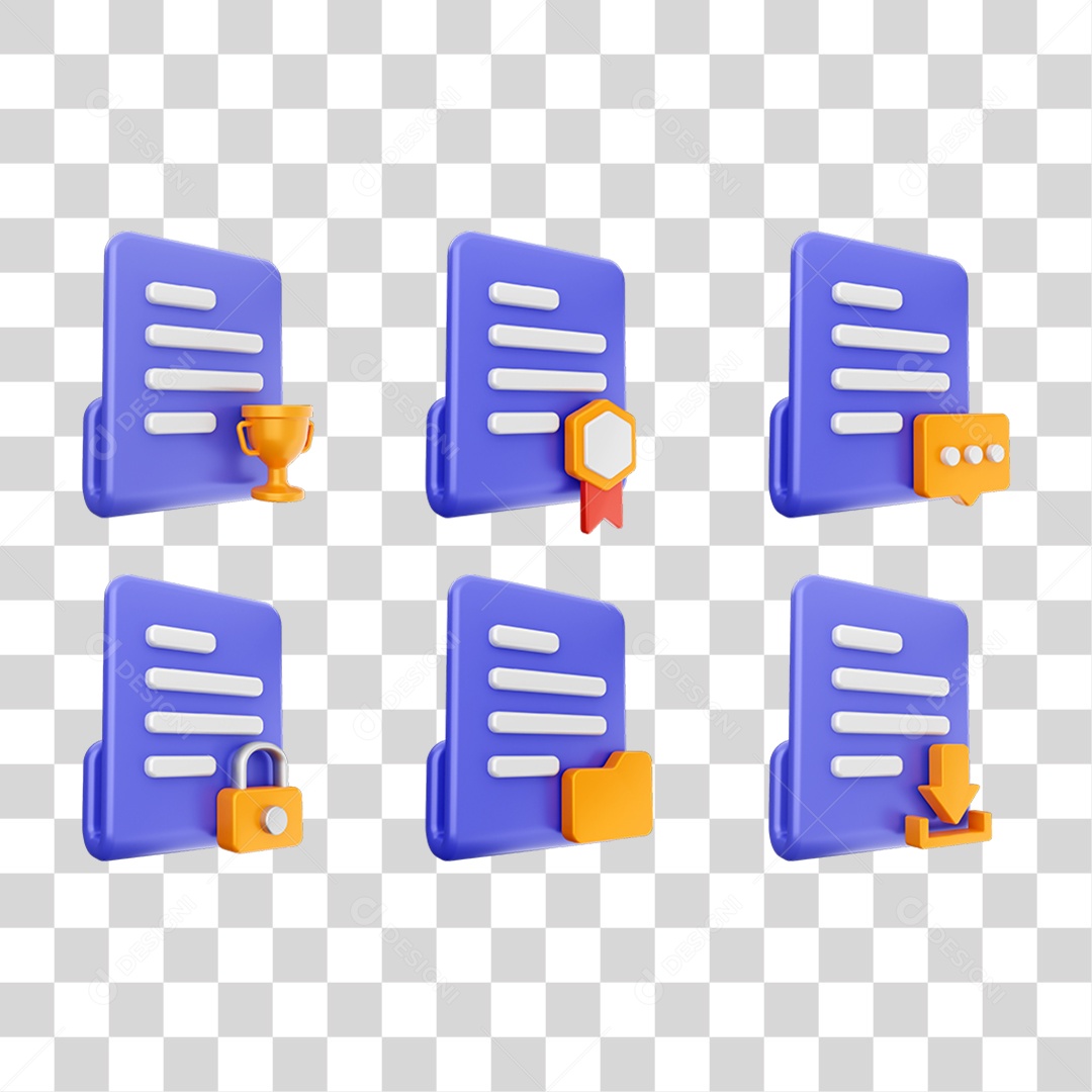 Conjunto de Ícones Arquivos PNG Transparente