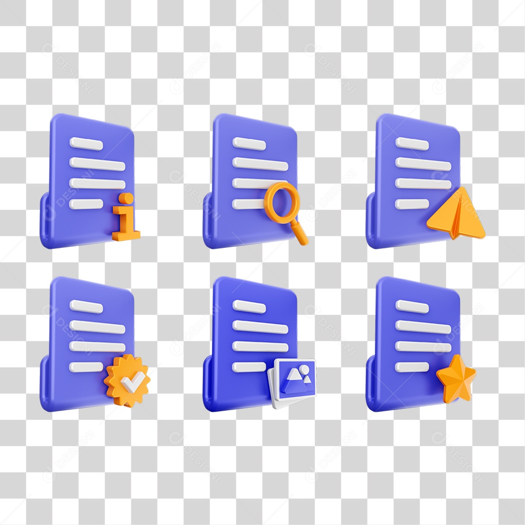 Conjunto de Ícones Arquivos PNG Transparente