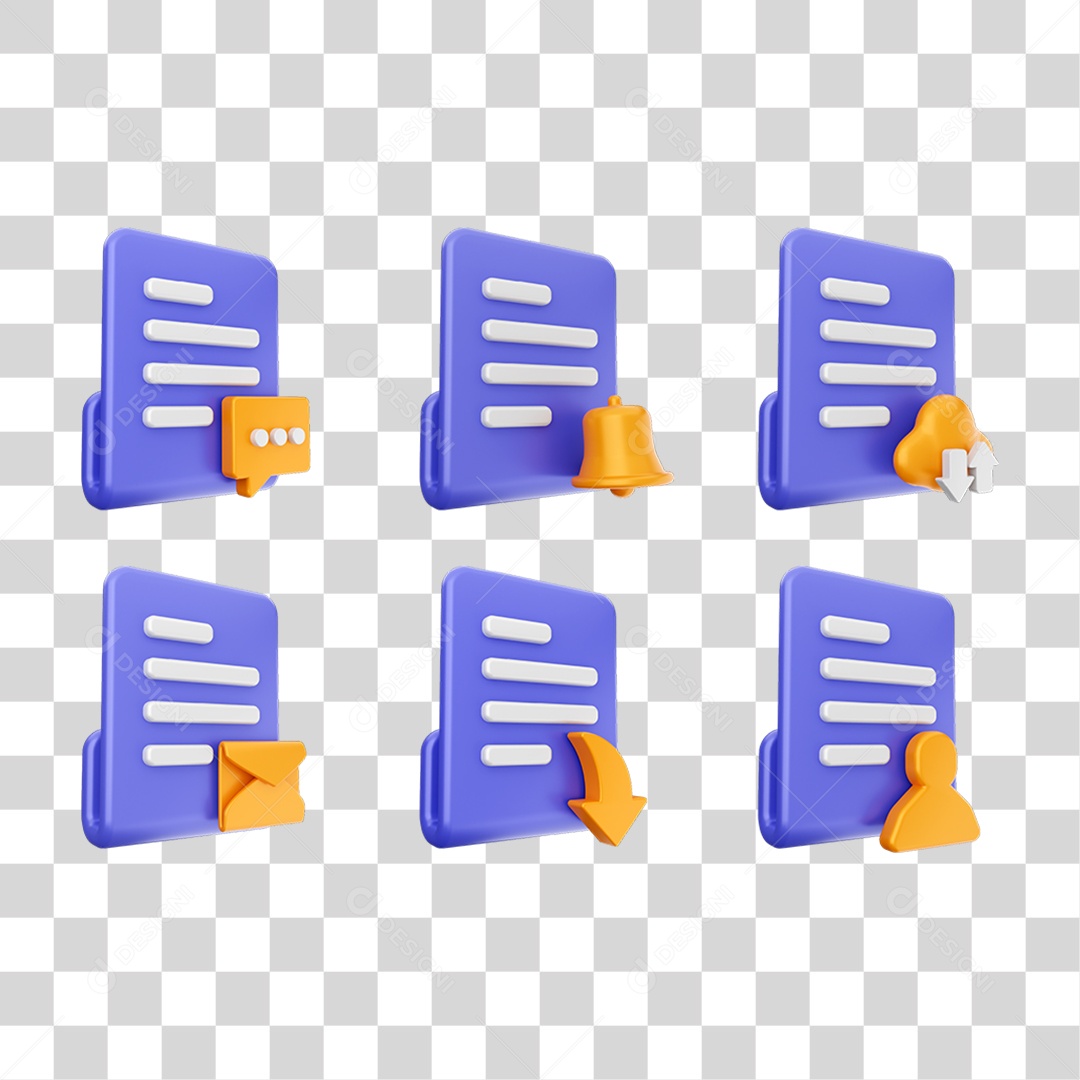 Conjunto de Ícones Arquivos PNG Transparente