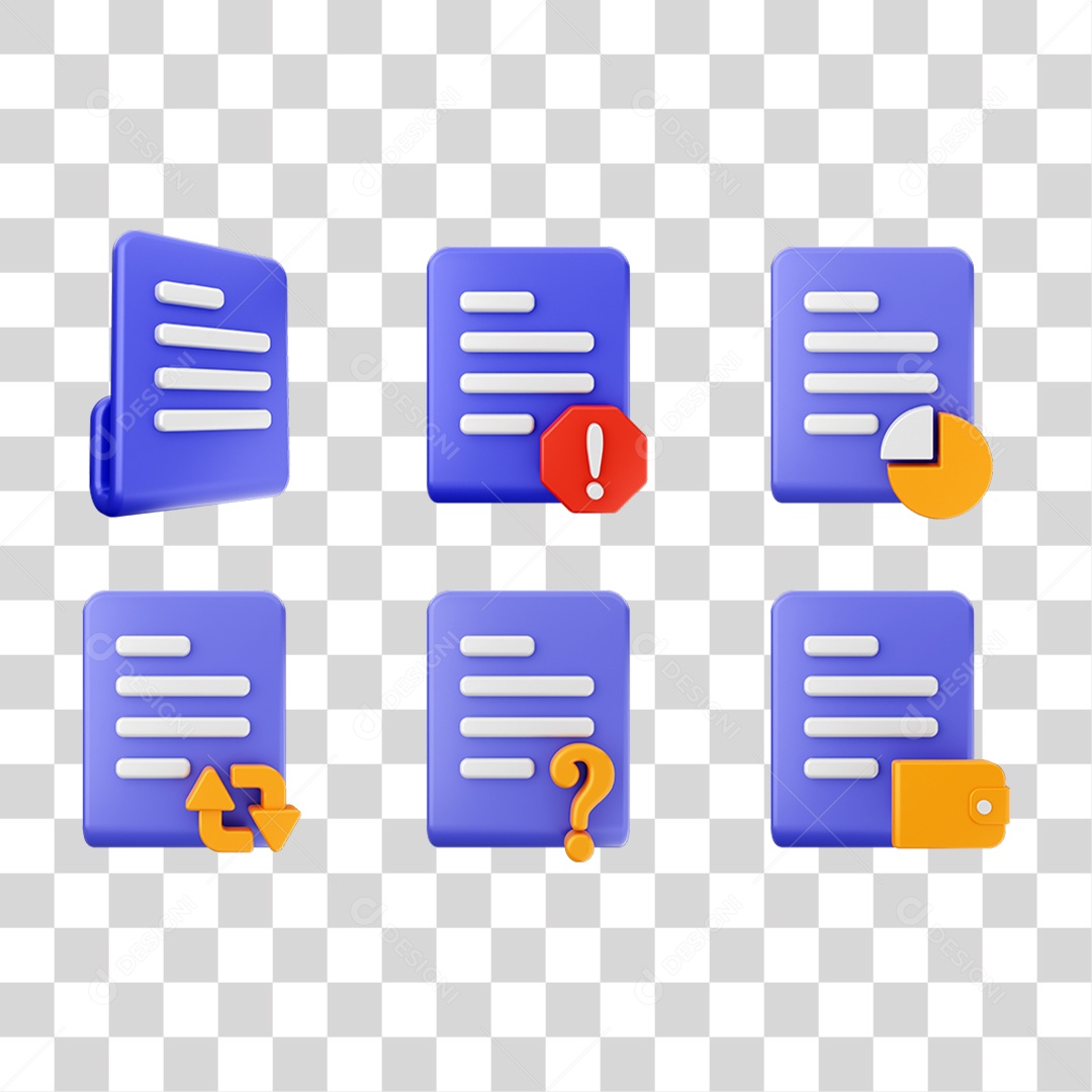 Conjunto de Ícones Arquivos PNG Transparente