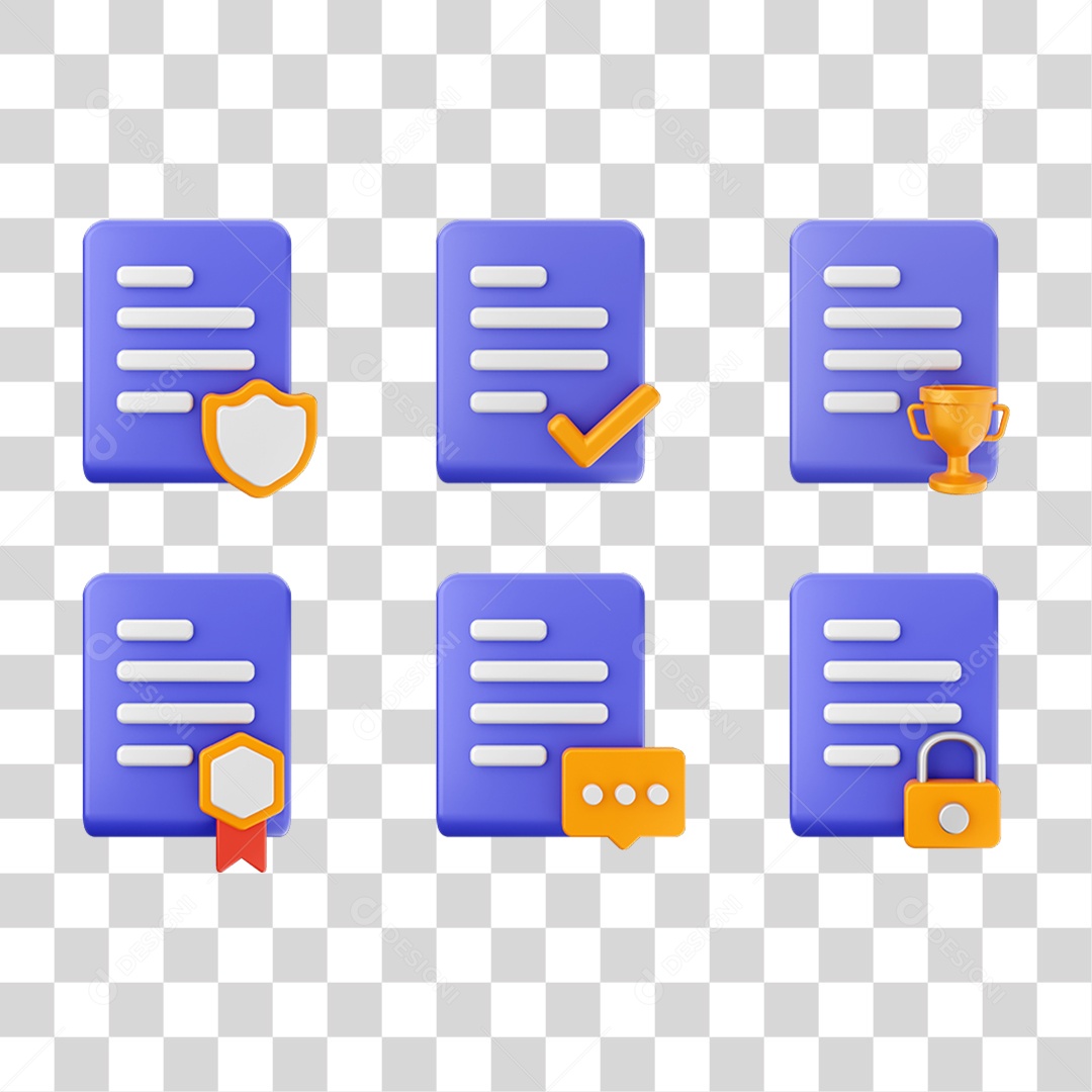 Conjunto de Ícones Arquivos PNG Transparente