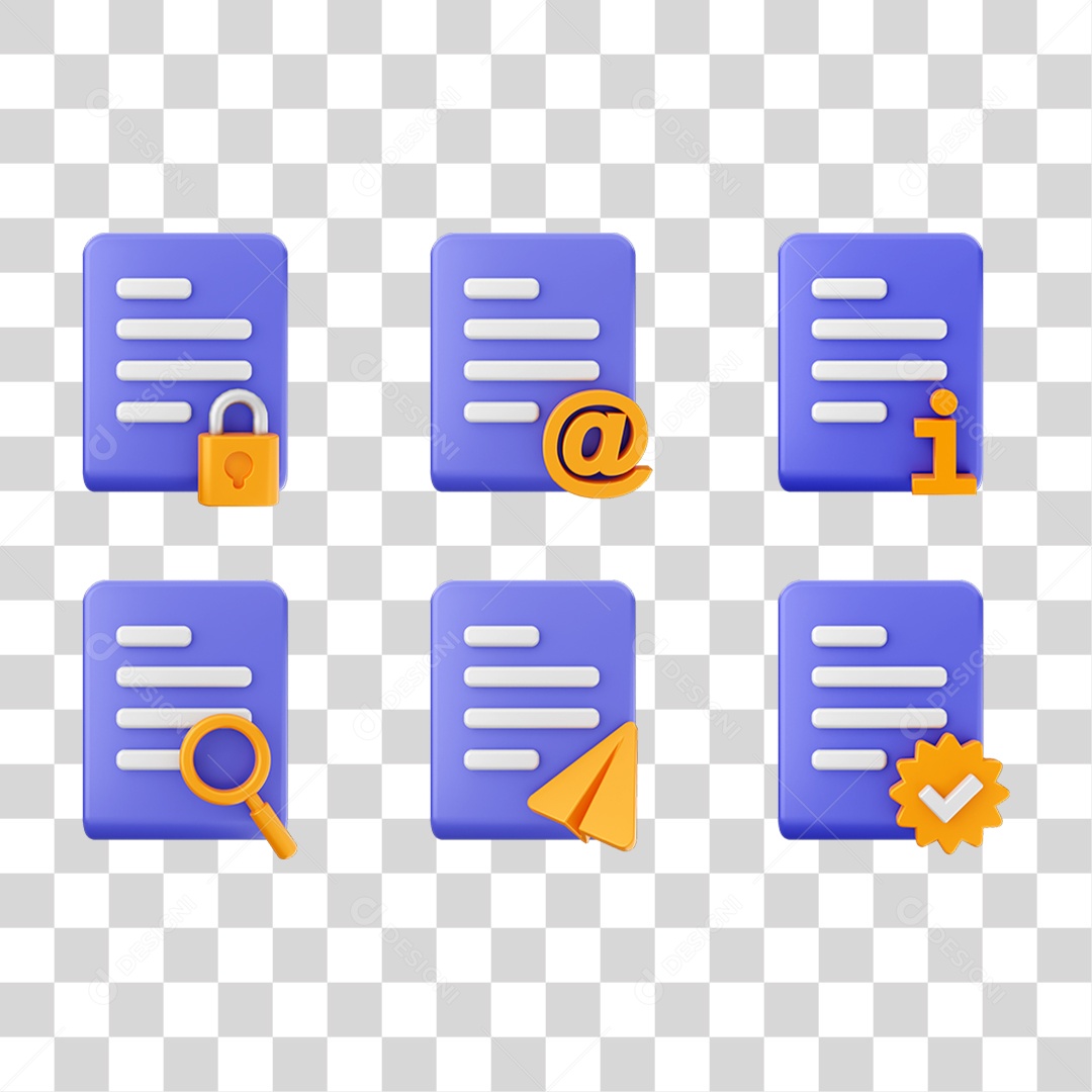 Conjunto de Ícones Arquivos PNG Transparente