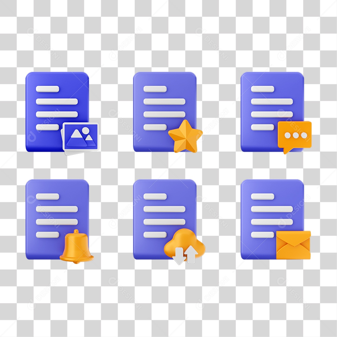 Conjunto de Ícones Arquivos PNG Transparente