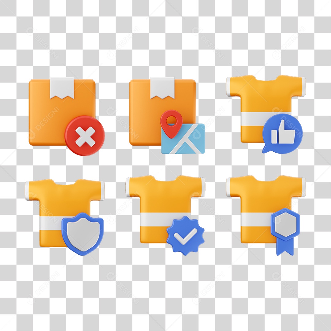 Conjunto de Ícones Compras Online PNG Transparente