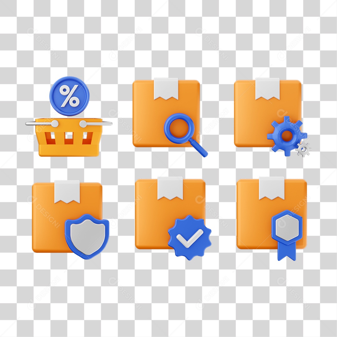 Conjunto de Ícones Compras Online PNG Transparente