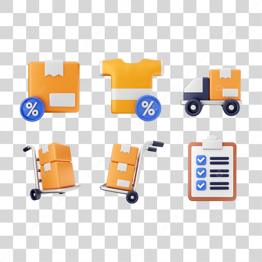 Conjunto de Ícones Compras Online PNG Transparente