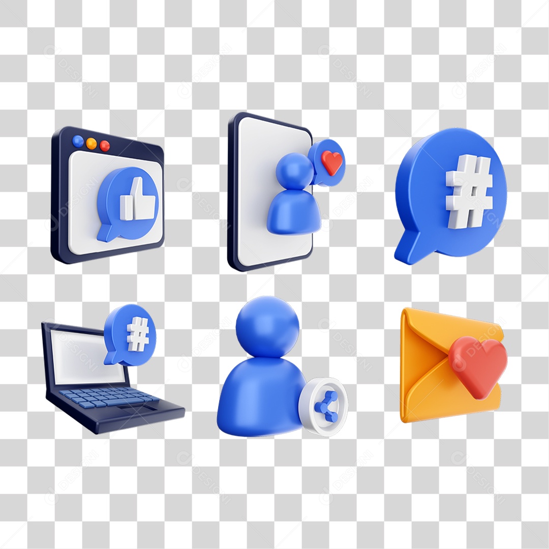 Conjunto de Ícones Contato PNG Transparente