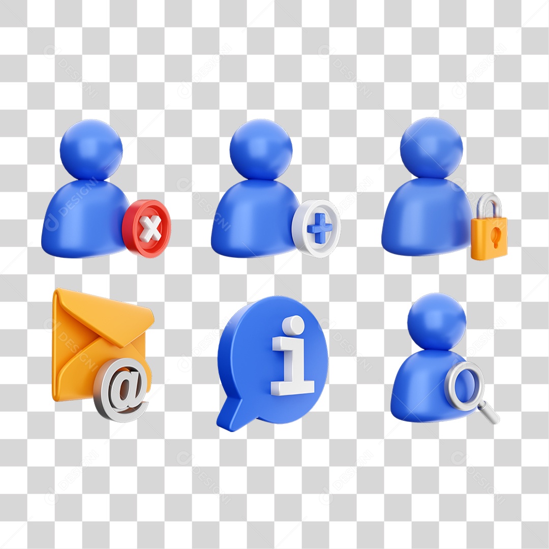 Conjunto de Ícones Contato PNG Transparente