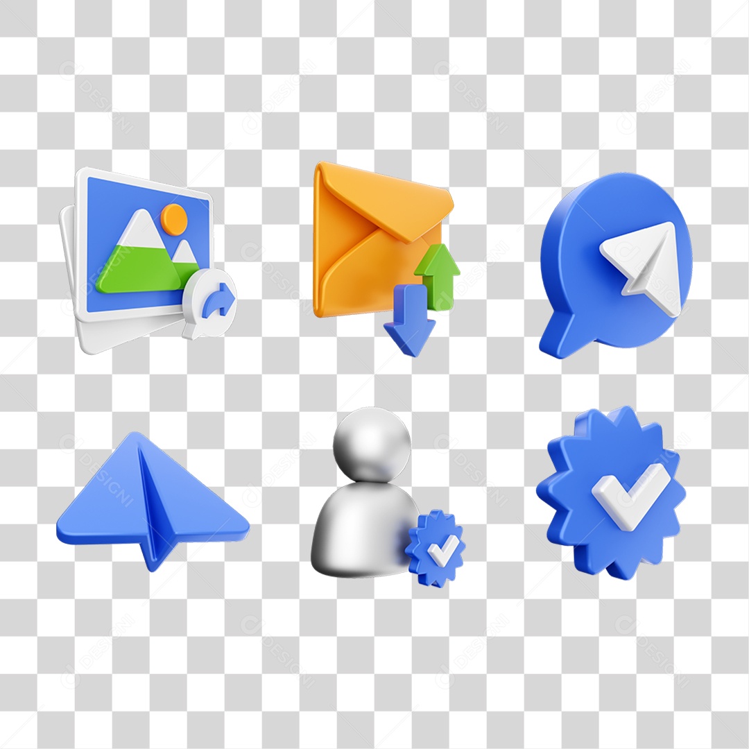 Conjunto de Ícones Contato PNG Transparente