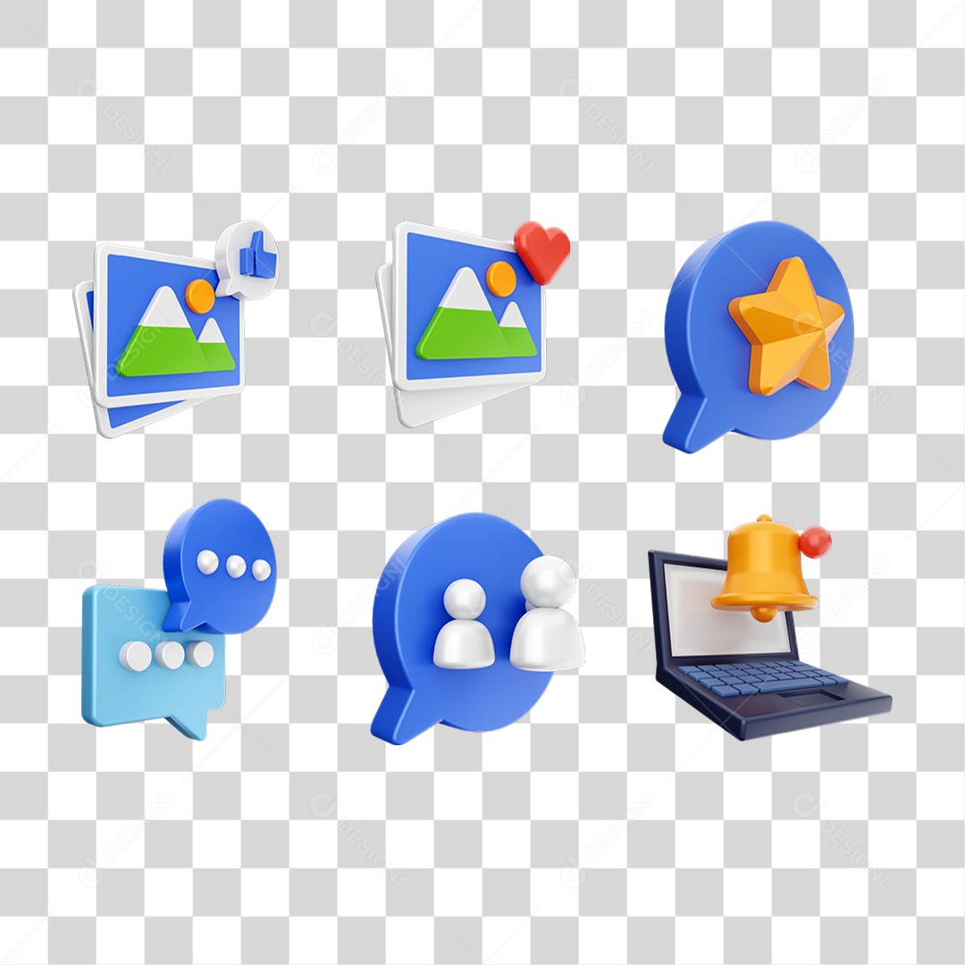 Conjunto de Ícones Contato PNG Transparente