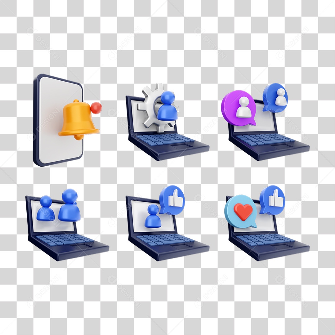 Conjunto de Ícones Contato PNG Transparente