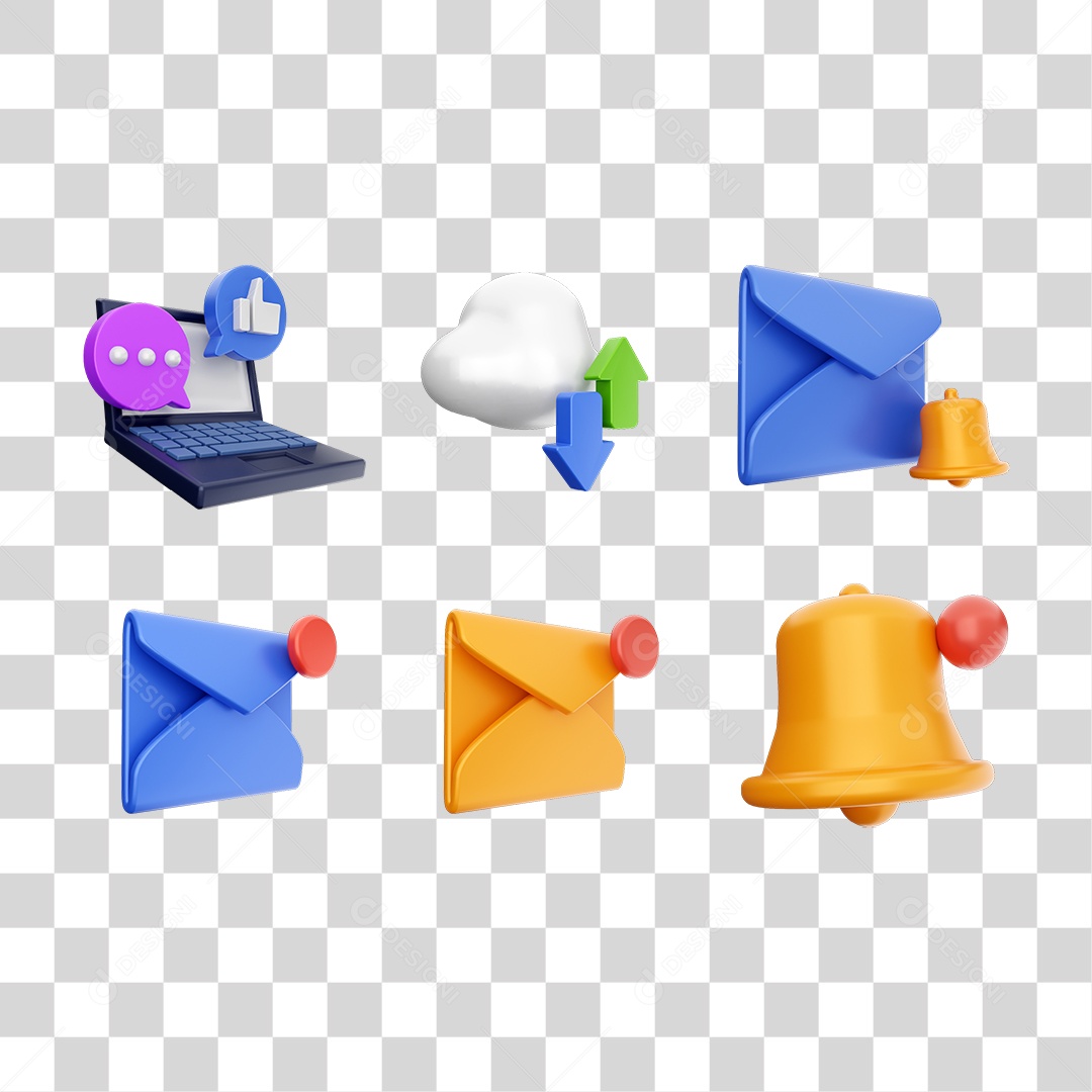 Conjunto de Ícones Contato PNG Transparente