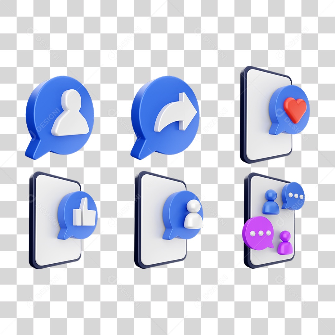 Conjunto de Ícones Contato PNG Transparente