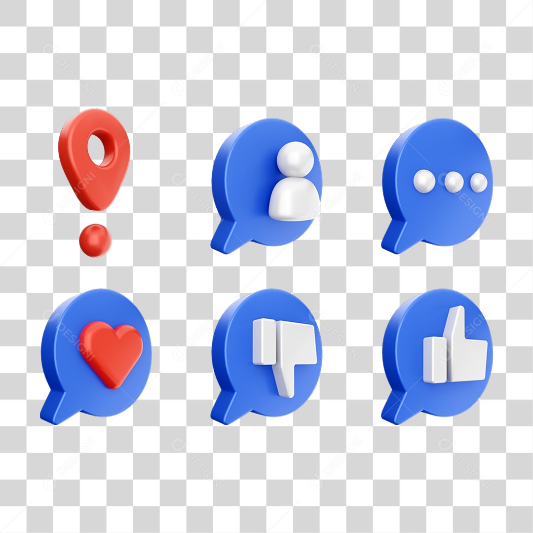 Conjunto de Ícones Contato PNG Transparente