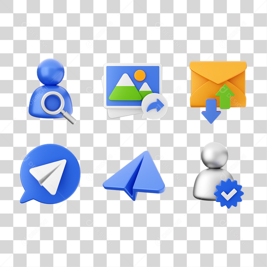 Conjunto de Ícones Contato PNG Transparente