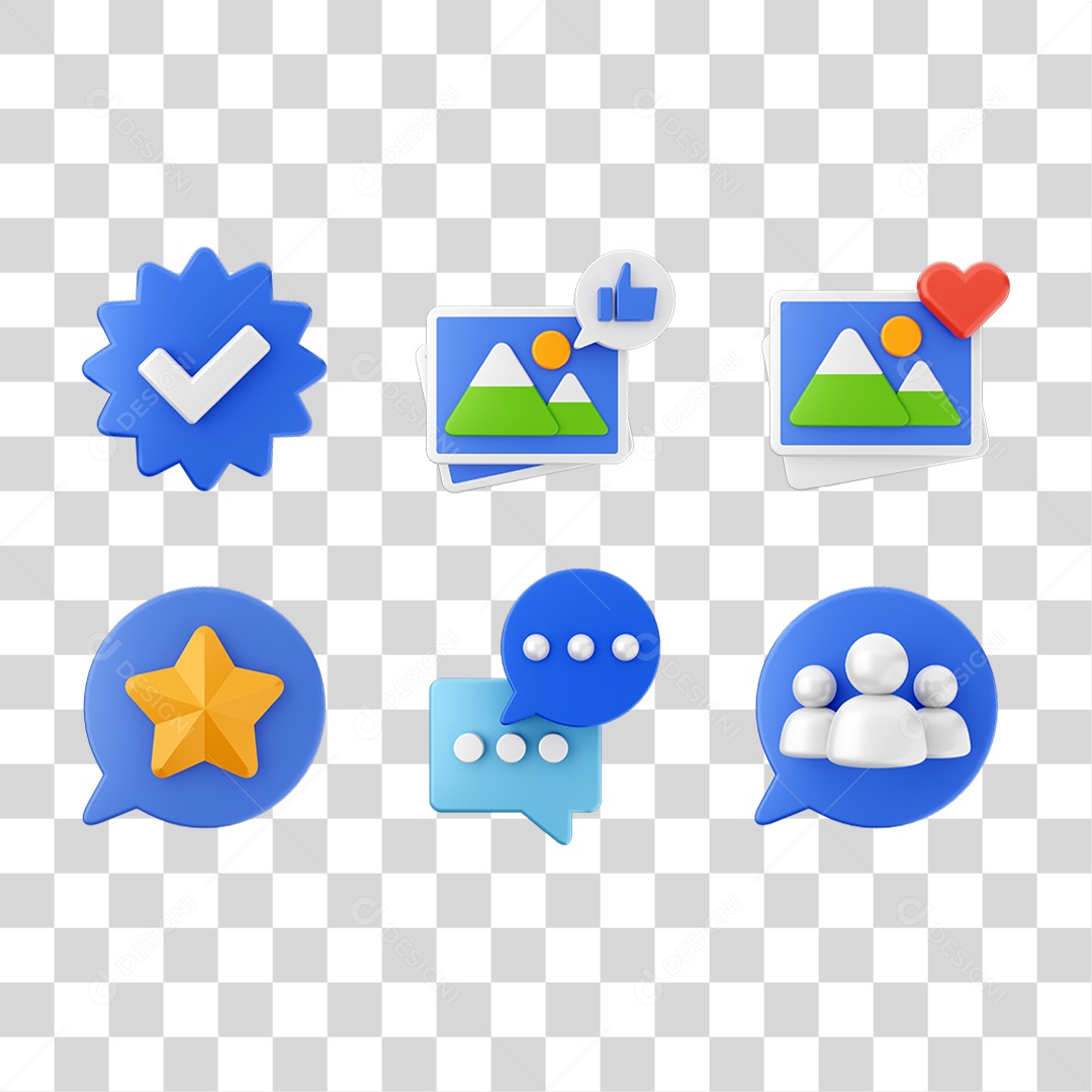 Conjunto de Ícones Contato PNG Transparente