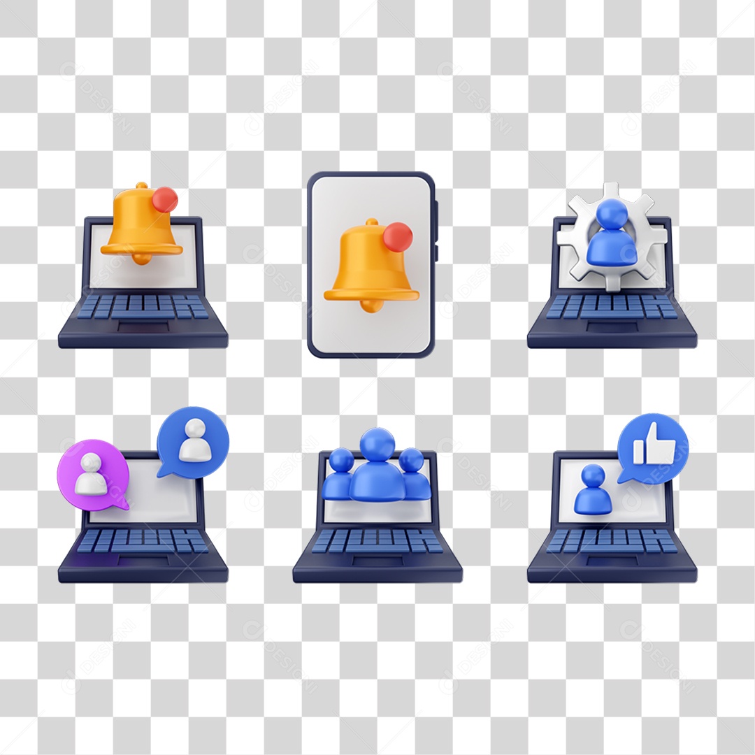 Conjunto de Ícones Contato PNG Transparente