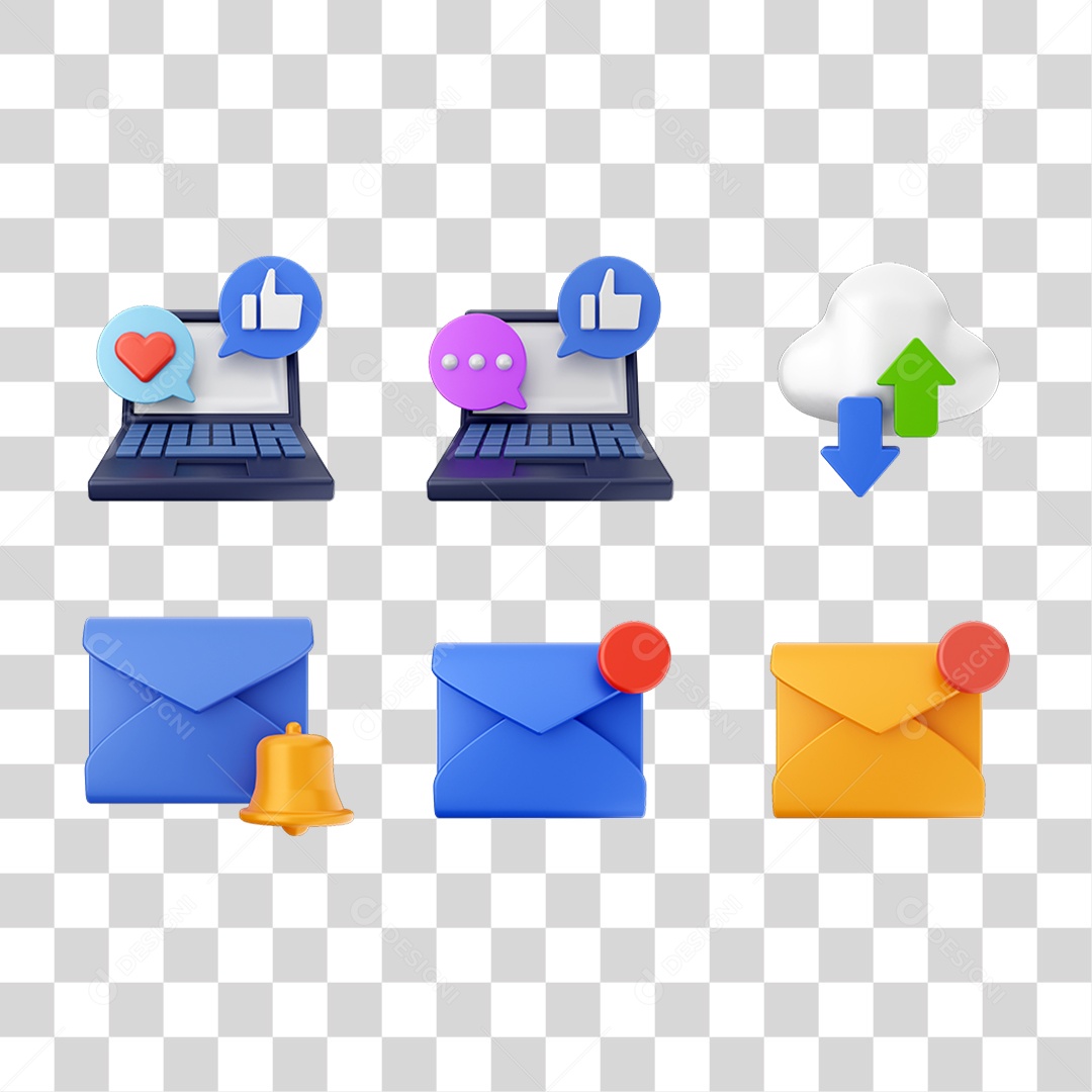 Conjunto de Ícones Contato PNG Transparente