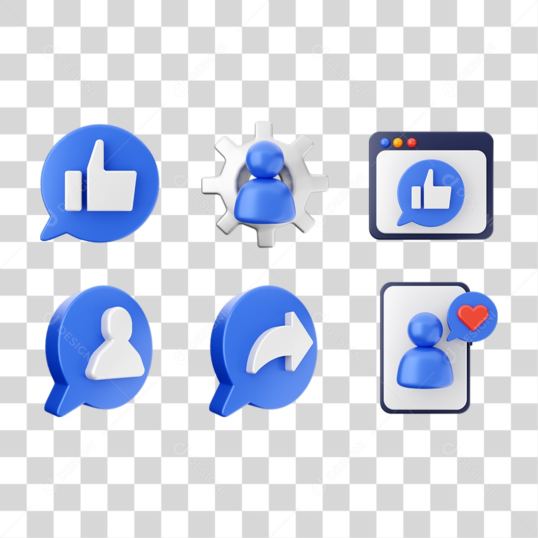 Conjunto de Ícones Contato PNG Transparente