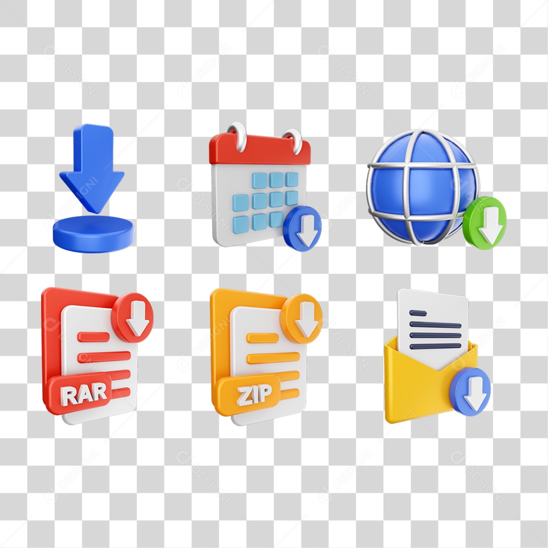 Conjunto de Ícones Computador Downloads Transferência PNG Transparente