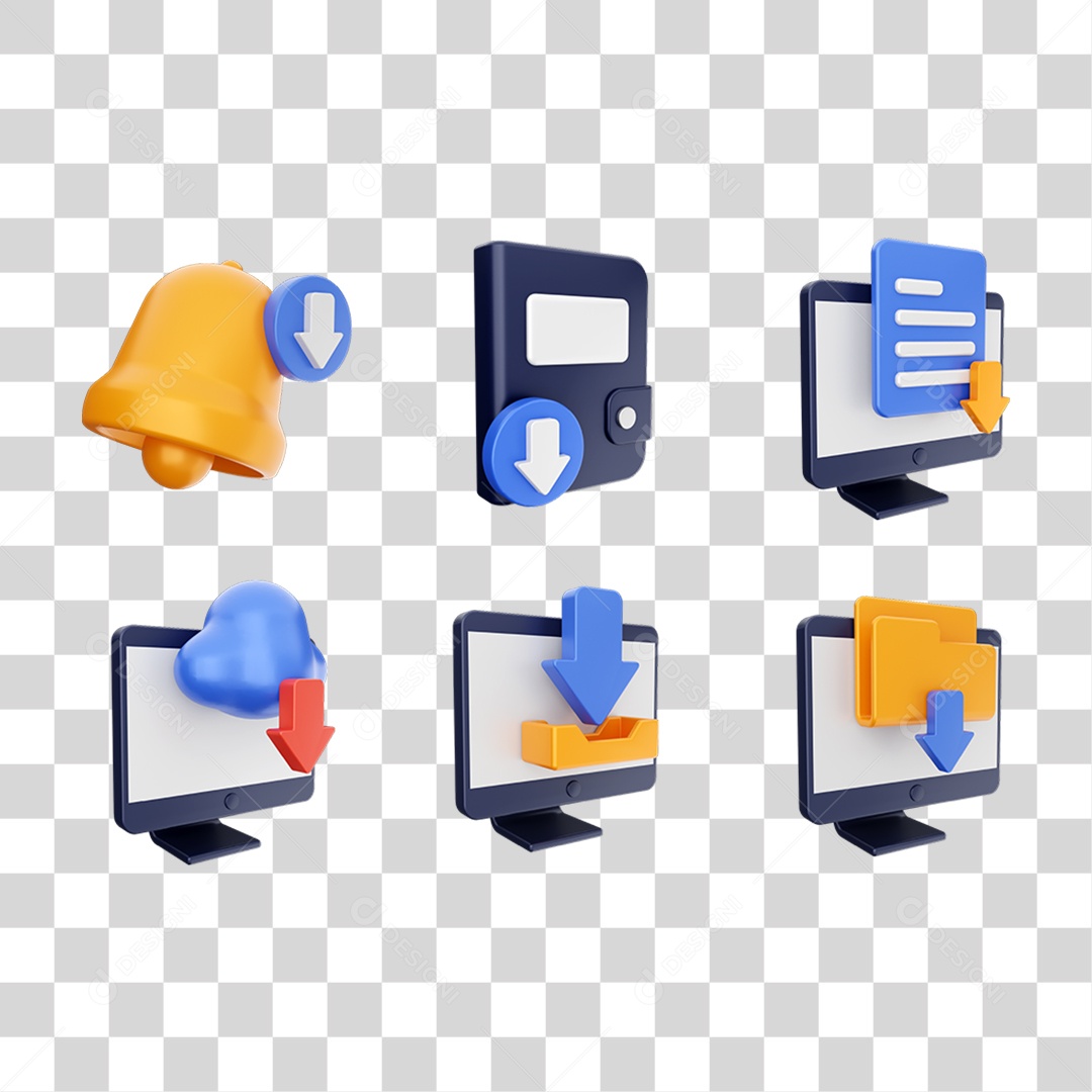 Conjunto de Ícones Computador Downloads Transferência PNG Transparente