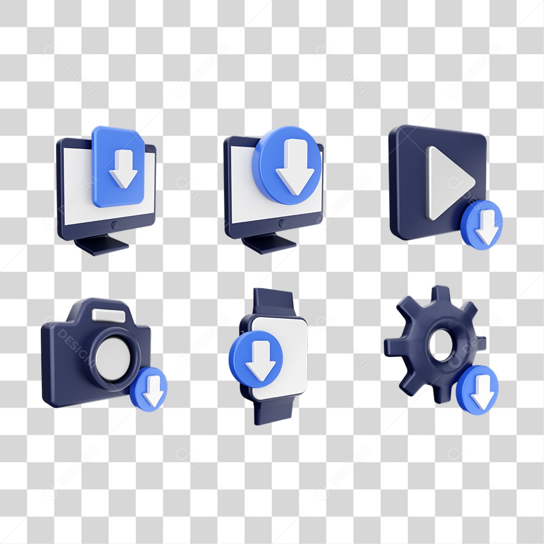 Conjunto de Ícones Computador Downloads Transferência PNG Transparente