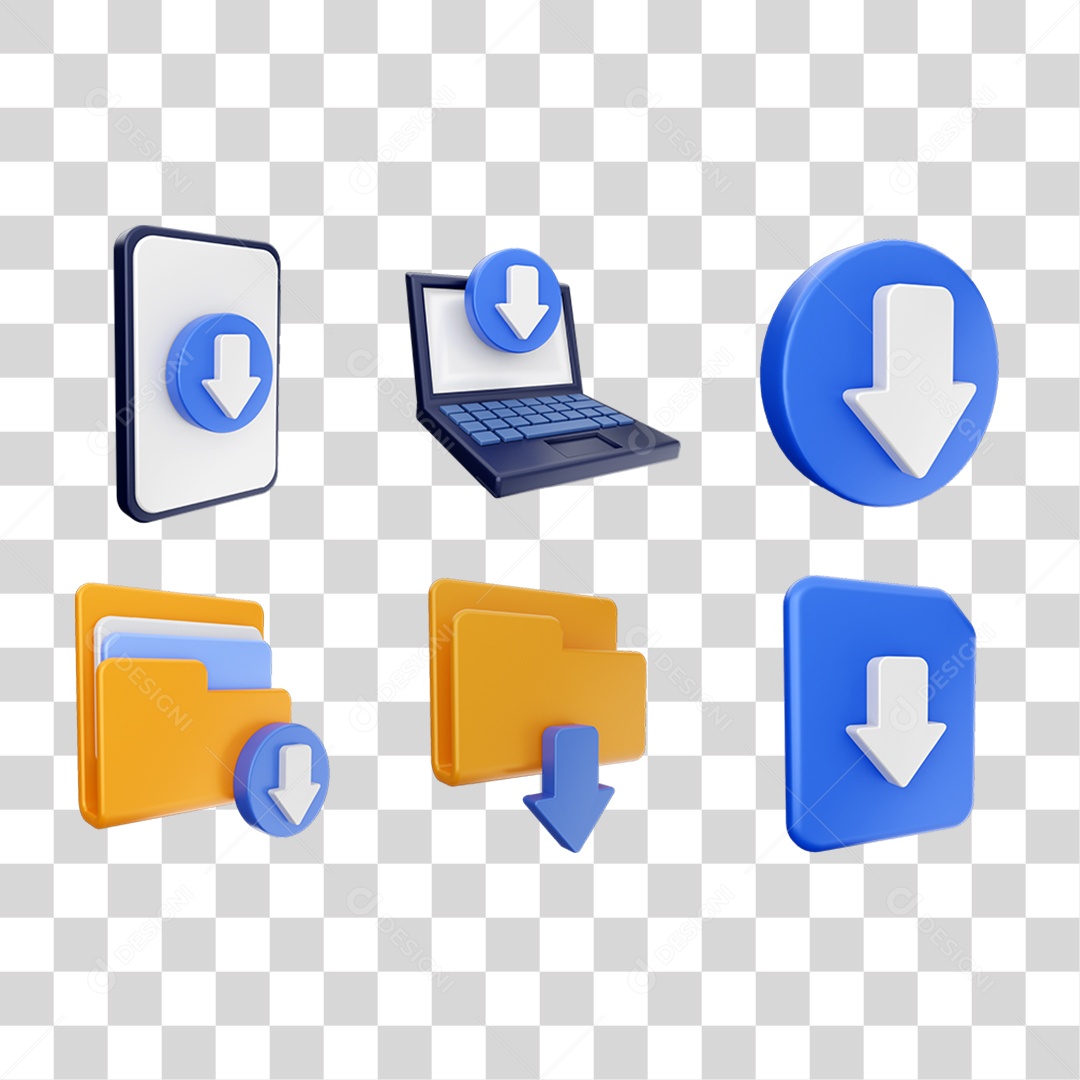 Conjunto de Ícones Computador Downloads Transferência PNG Transparente