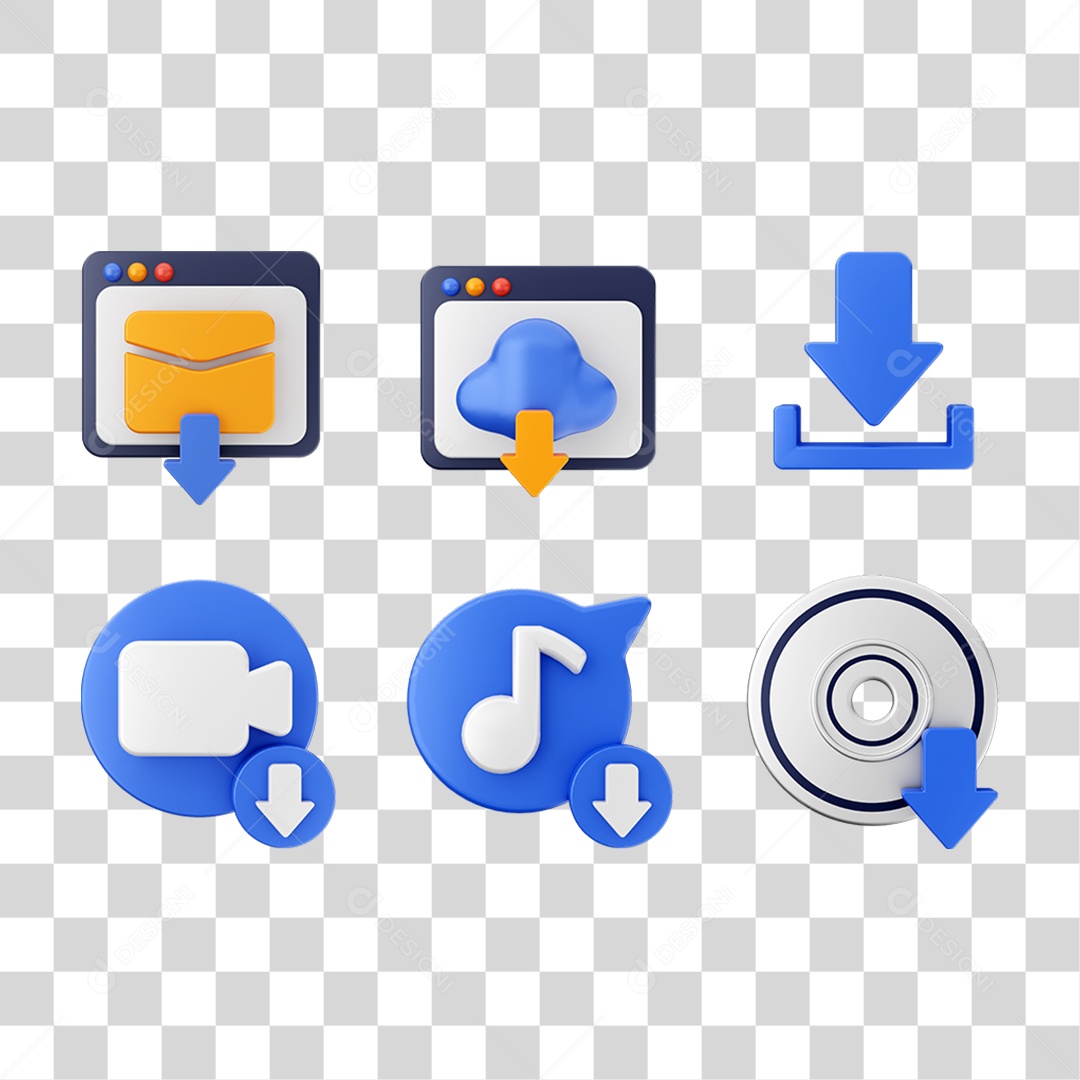 Conjunto de Ícones Computador Downloads Transferência PNG Transparente