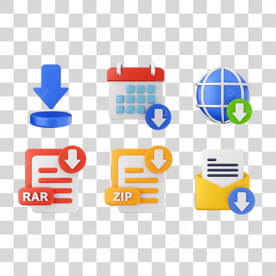 Conjunto de Ícones Computador Downloads Transferência PNG Transparente