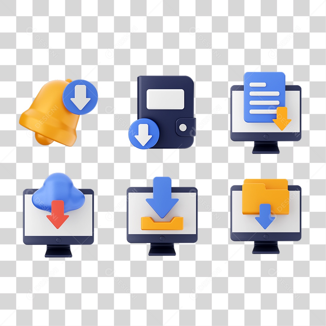 Conjunto de Ícones Computador Downloads Transferência PNG Transparente