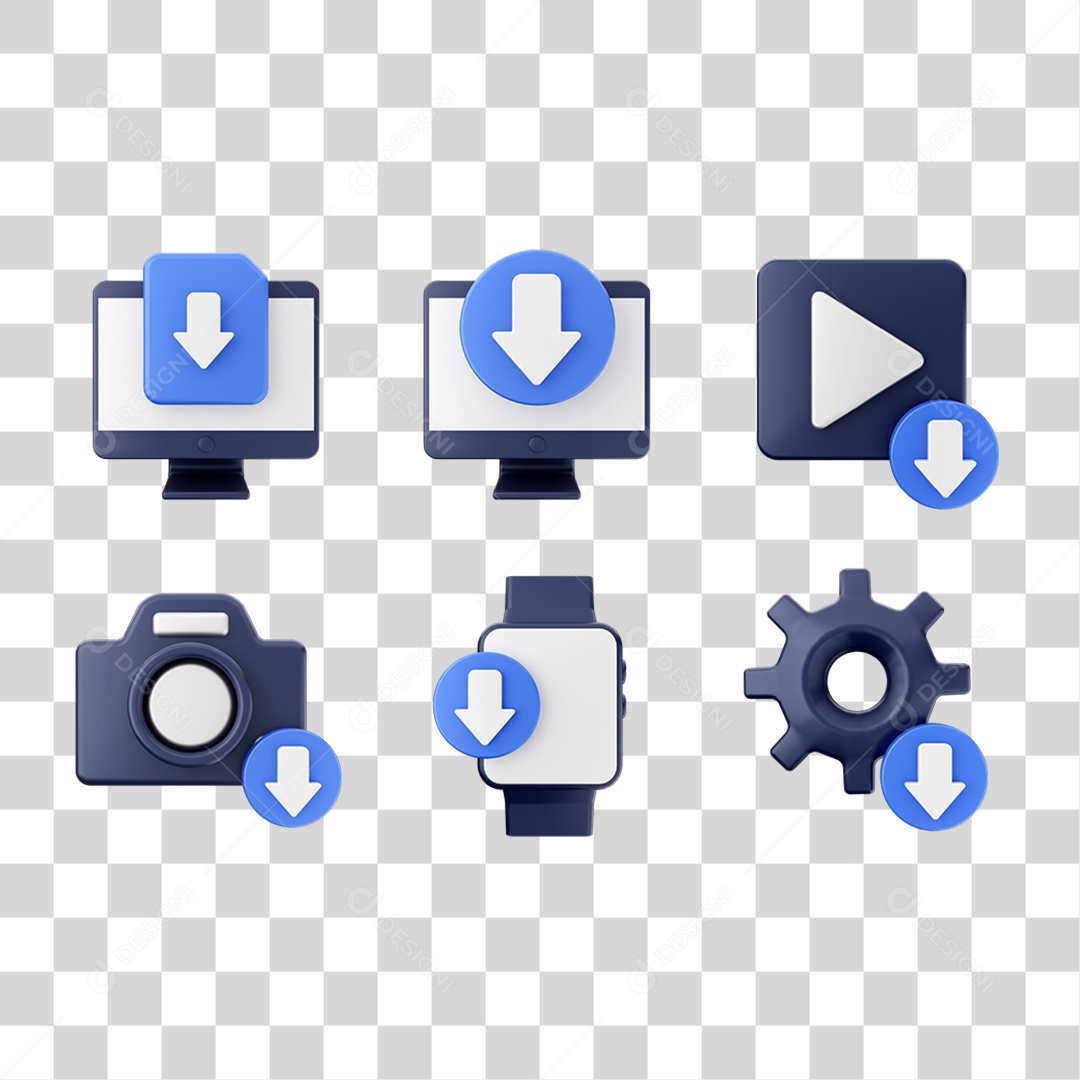 Conjunto de Ícones Computador Downloads Transferência PNG Transparente