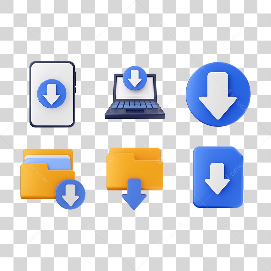 Conjunto de Ícones Computador Downloads Transferência PNG Transparente