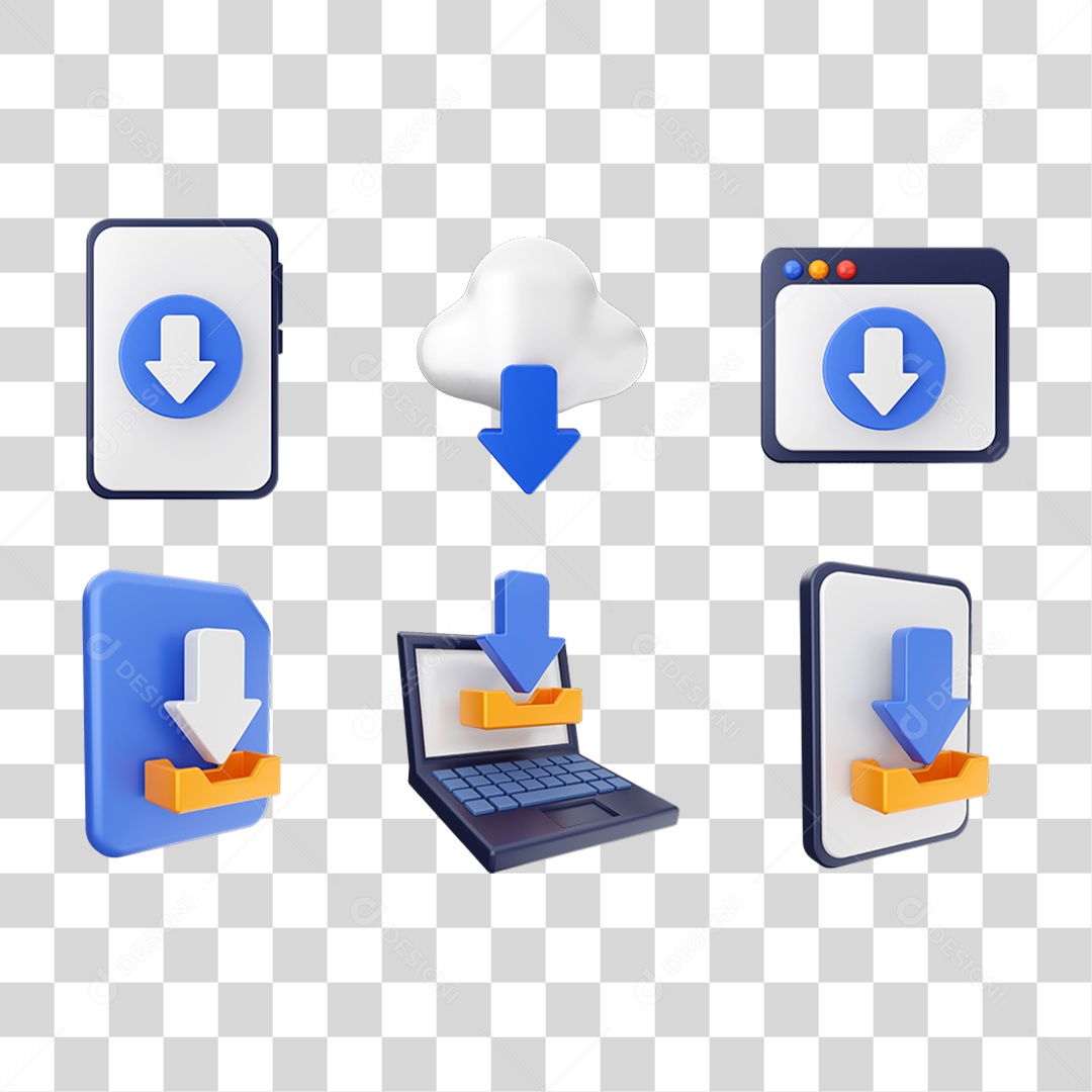 Conjunto de Ícones Dinheiro Carteira Virtual PNG Transparente