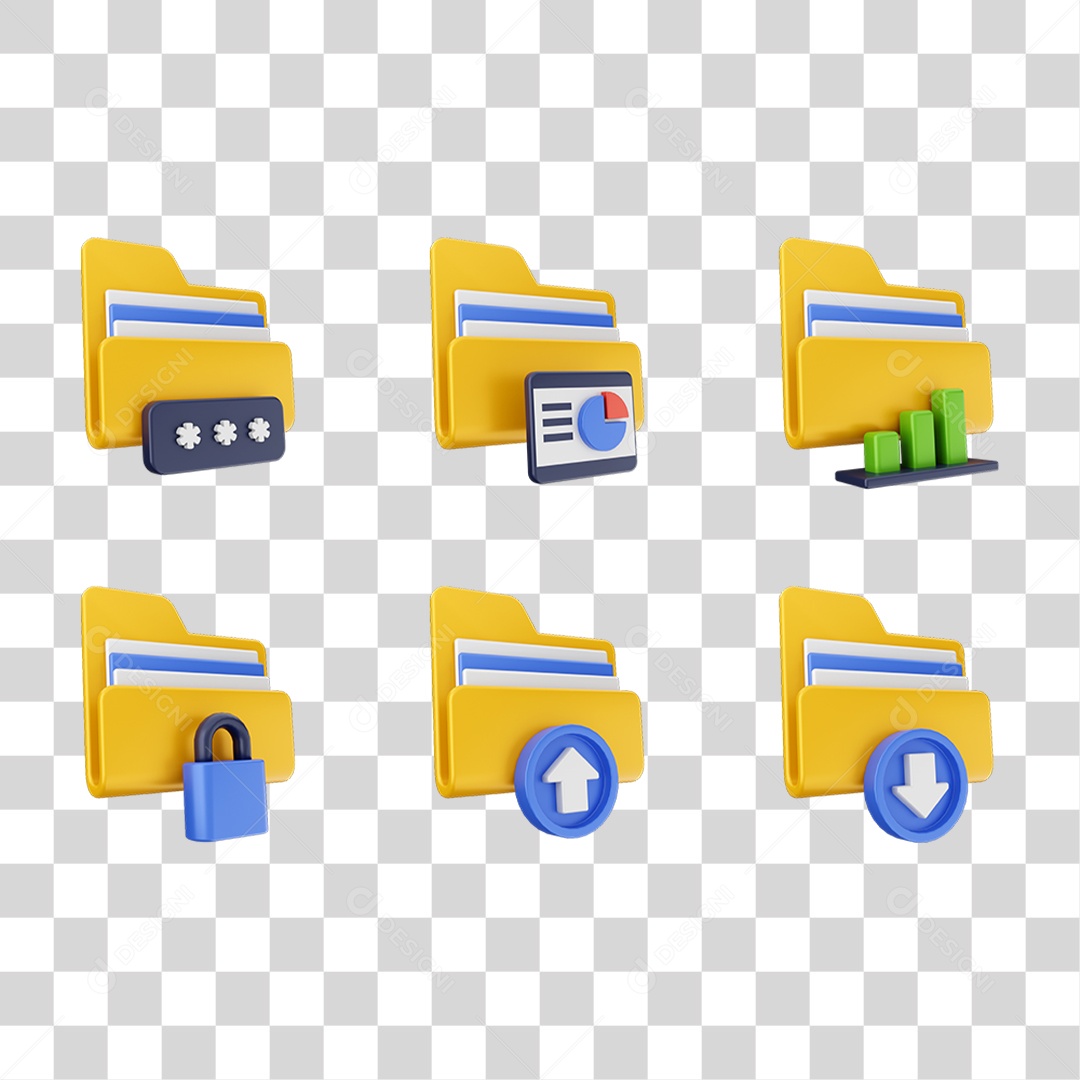Ícones Pastas de Arquivos PNG Transparente
